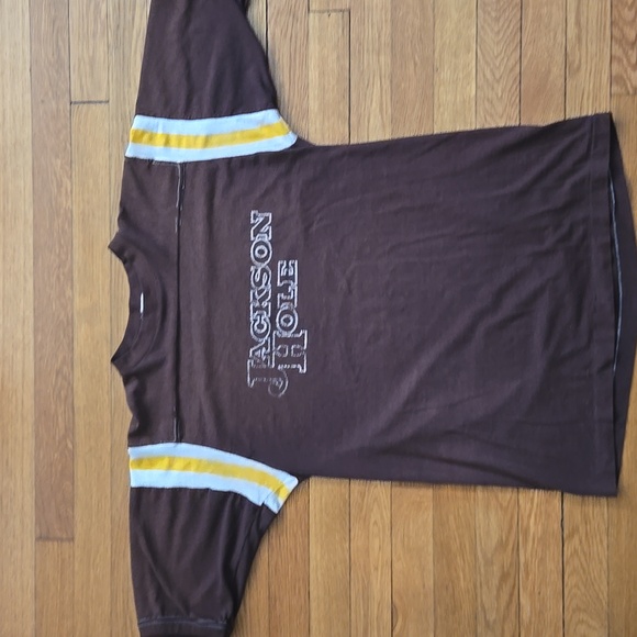 Vintage Jackson Hole Single Stitch Raglan Sleeve T Shirt Football Jersey Stripe
